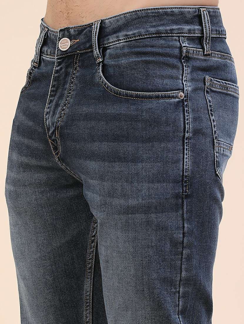 men washed mid rise tapered jeans - 22391272 -  Standard Image - 1