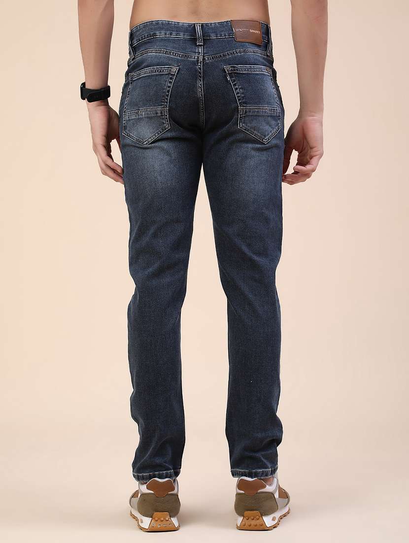 men washed mid rise tapered jeans - 22391272 -  Standard Image - 4