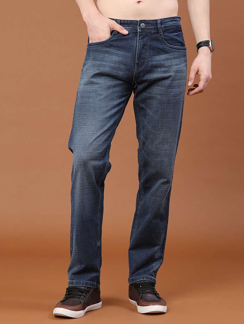 men washed mid rise slim fit jeans