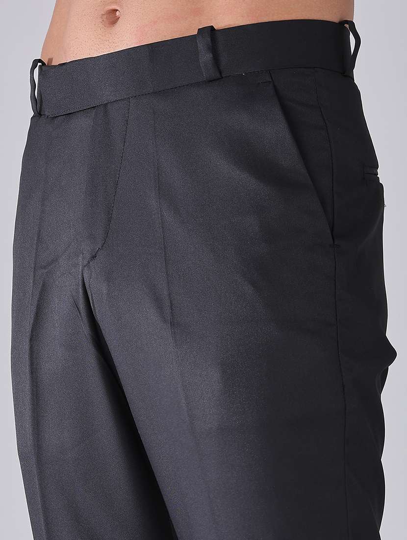 Men Solid Mid Rise Regular Fit Formal Trouser - 22391282 -  Standard Image - 1