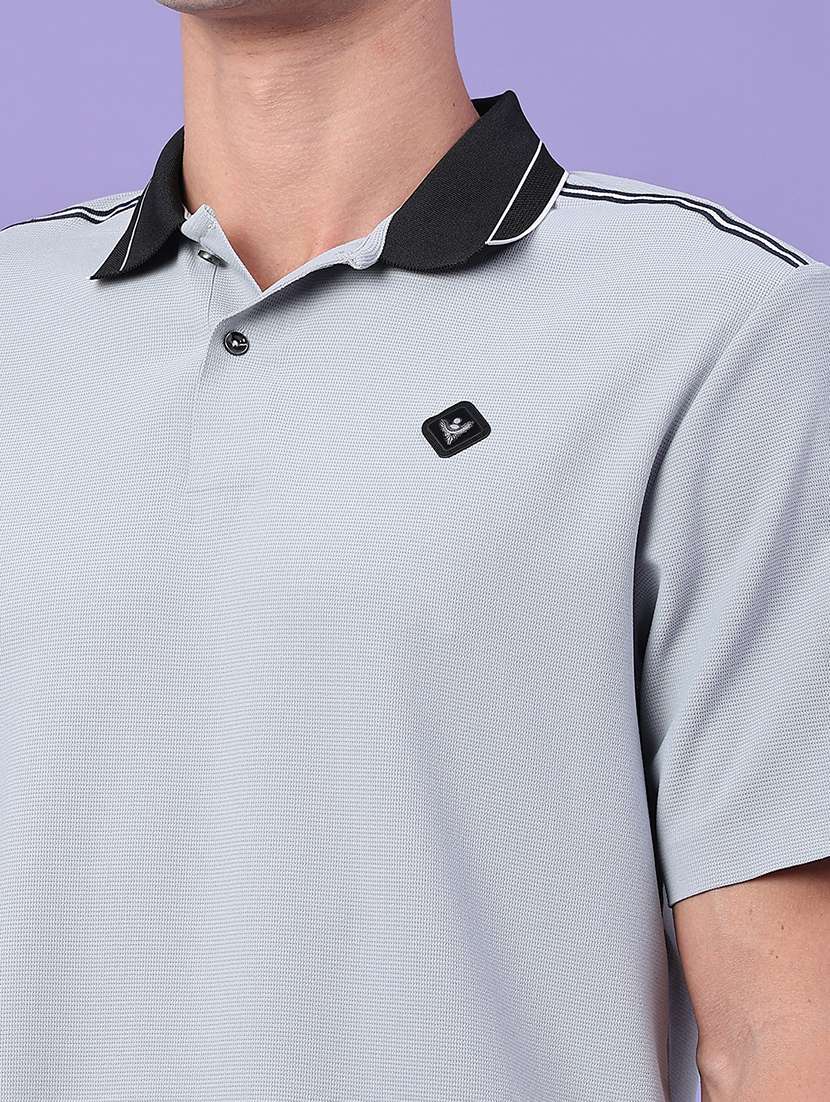 men taped short sleeves polo t-shirt - 22391286 -  Standard Image - 1