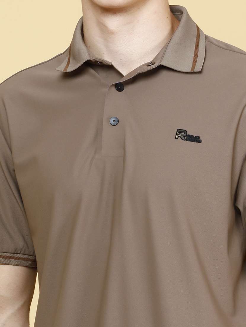men solid short sleeves polo t-shirt - 22391287 -  Standard Image - 1