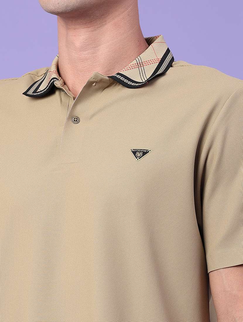 men taped short sleeves polo t-shirt - 22391289 -  Standard Image - 1