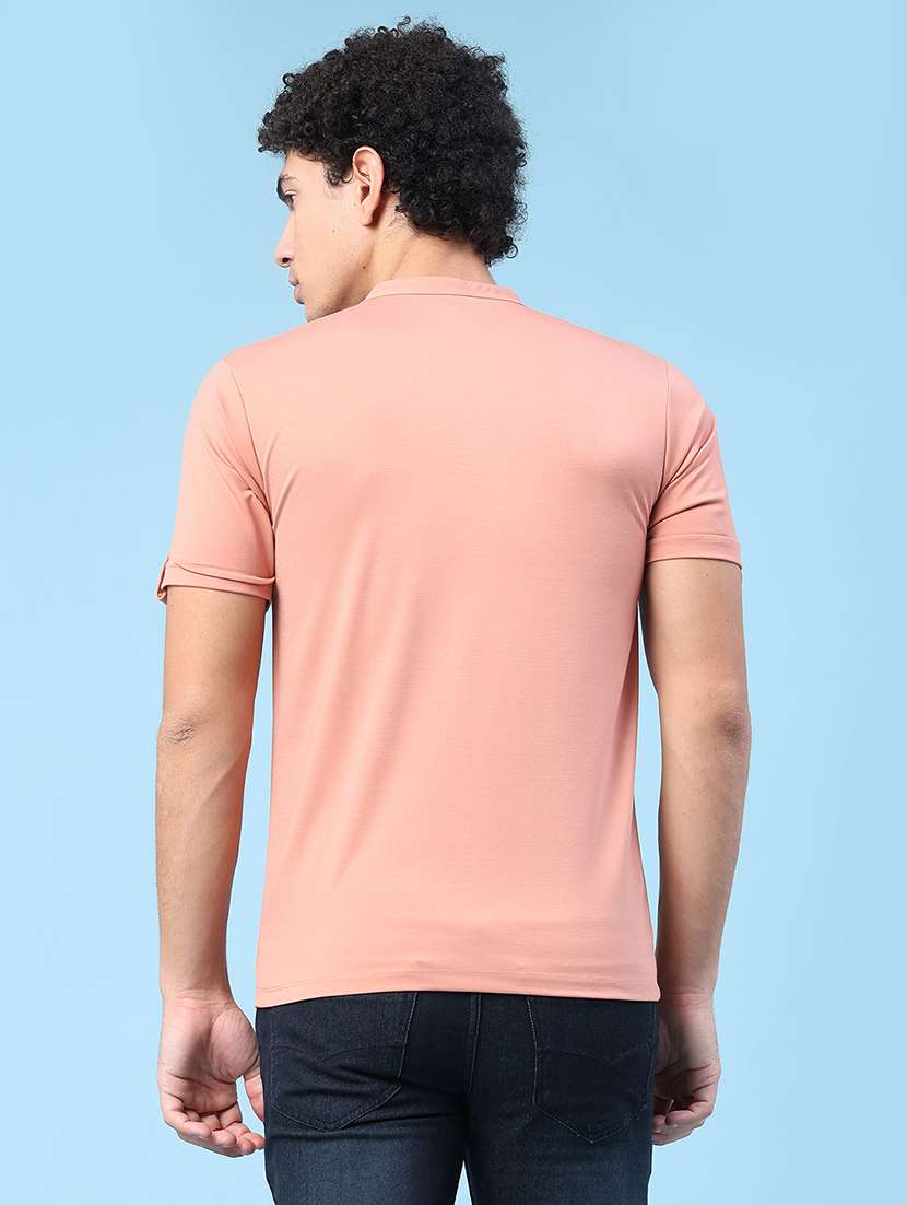 men solid short sleeve slim fit t-shirt - 22391293 -  Standard Image - 4