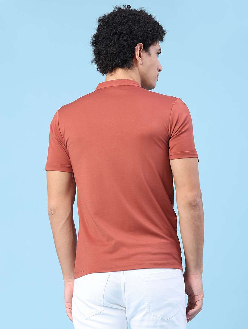 men solid short sleeve slim fit t-shirt - 22391297 -  Standard Image - 4