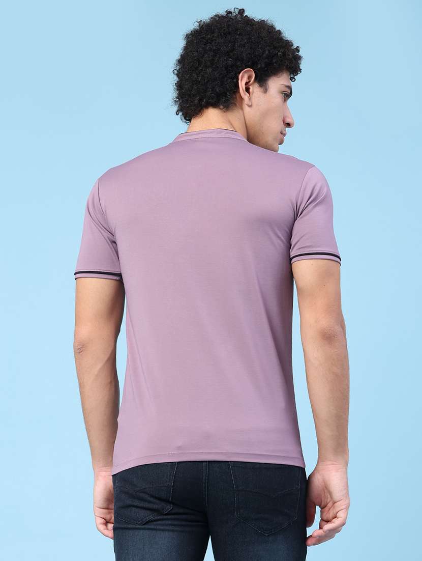 men solid short sleeve slim fit t-shirt - 22391300 -  Standard Image - 4