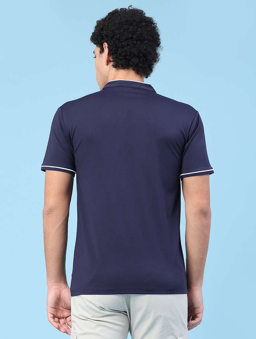 men solid short sleeve slim fit t-shirt - 22391301 -  Standard Image - 4