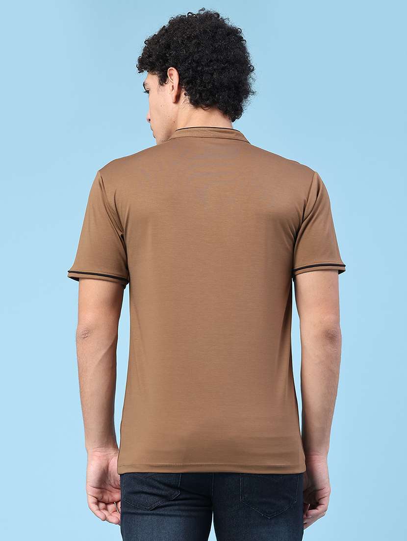 men solid short sleeve slim fit t-shirt - 22391303 -  Standard Image - 4