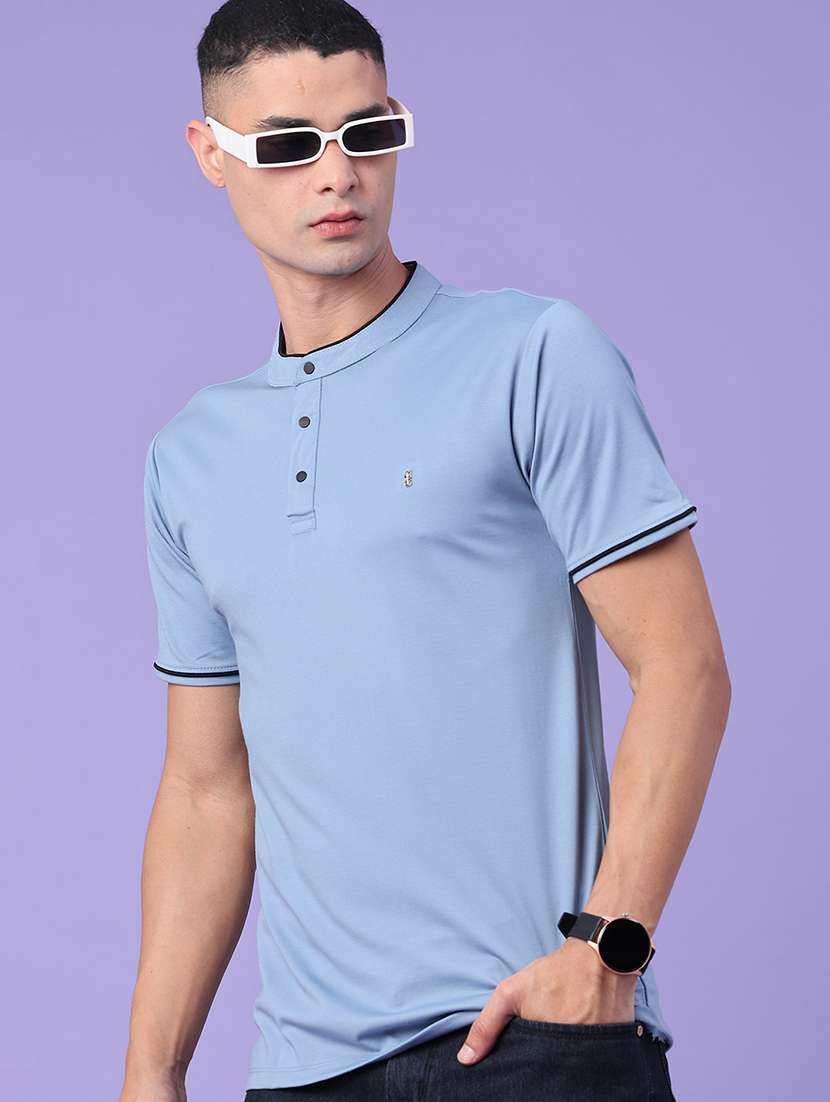 men solid short sleeve slim fit t-shirt