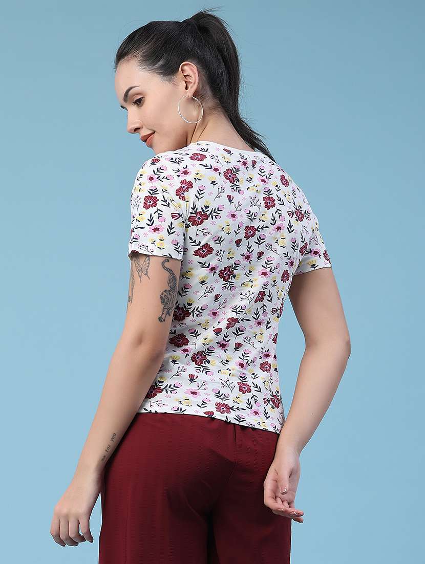 women printed round neck regular t-shirt - 22391371 -  Standard Image - 4