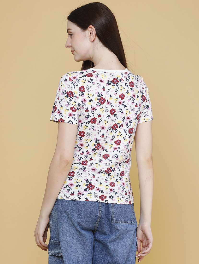 women printed round neck regular t-shirt - 22391372 -  Standard Image - 4