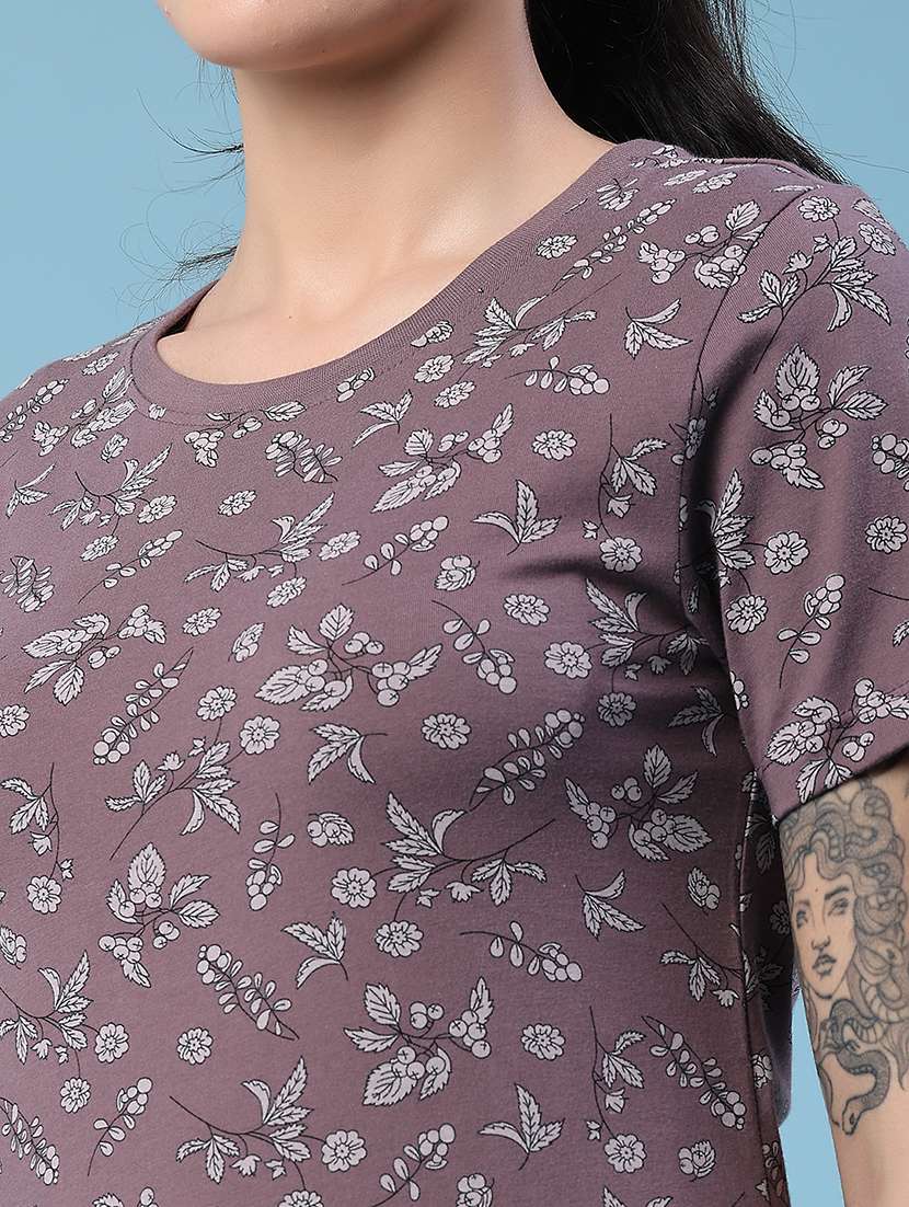 women printed round neck regular t-shirt - 22391374 -  Standard Image - 1