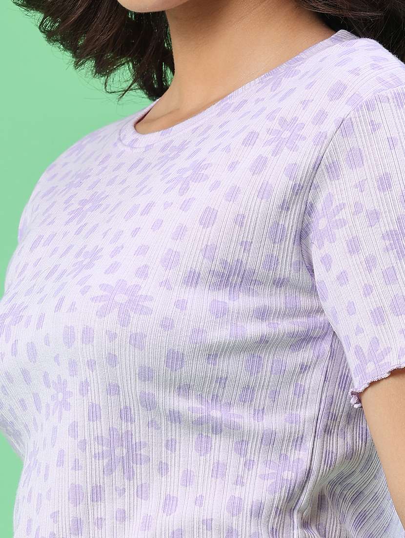 women floral printed round neck short sleeves t-shirt - 22391383 -  Standard Image - 1