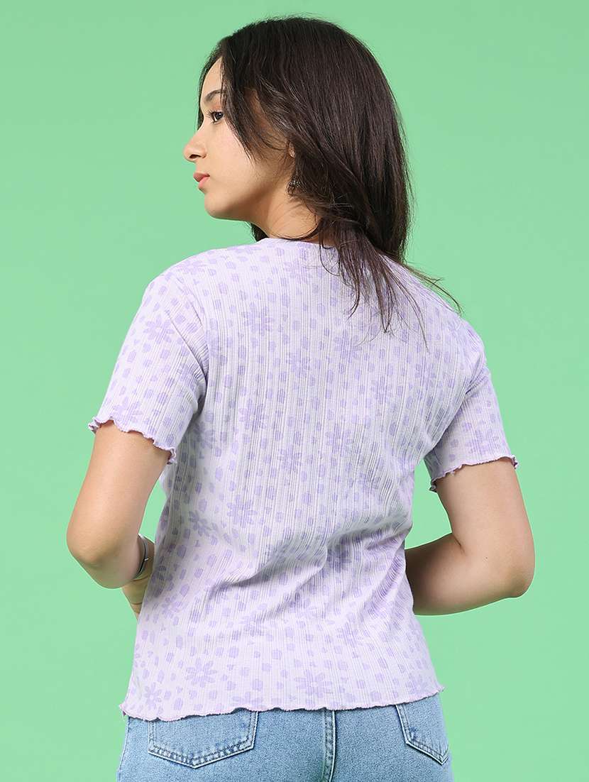 women floral printed round neck short sleeves t-shirt - 22391383 -  Standard Image - 4