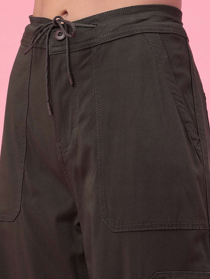 women solid mid rise cargo pant - 22391432 -  Standard Image - 1