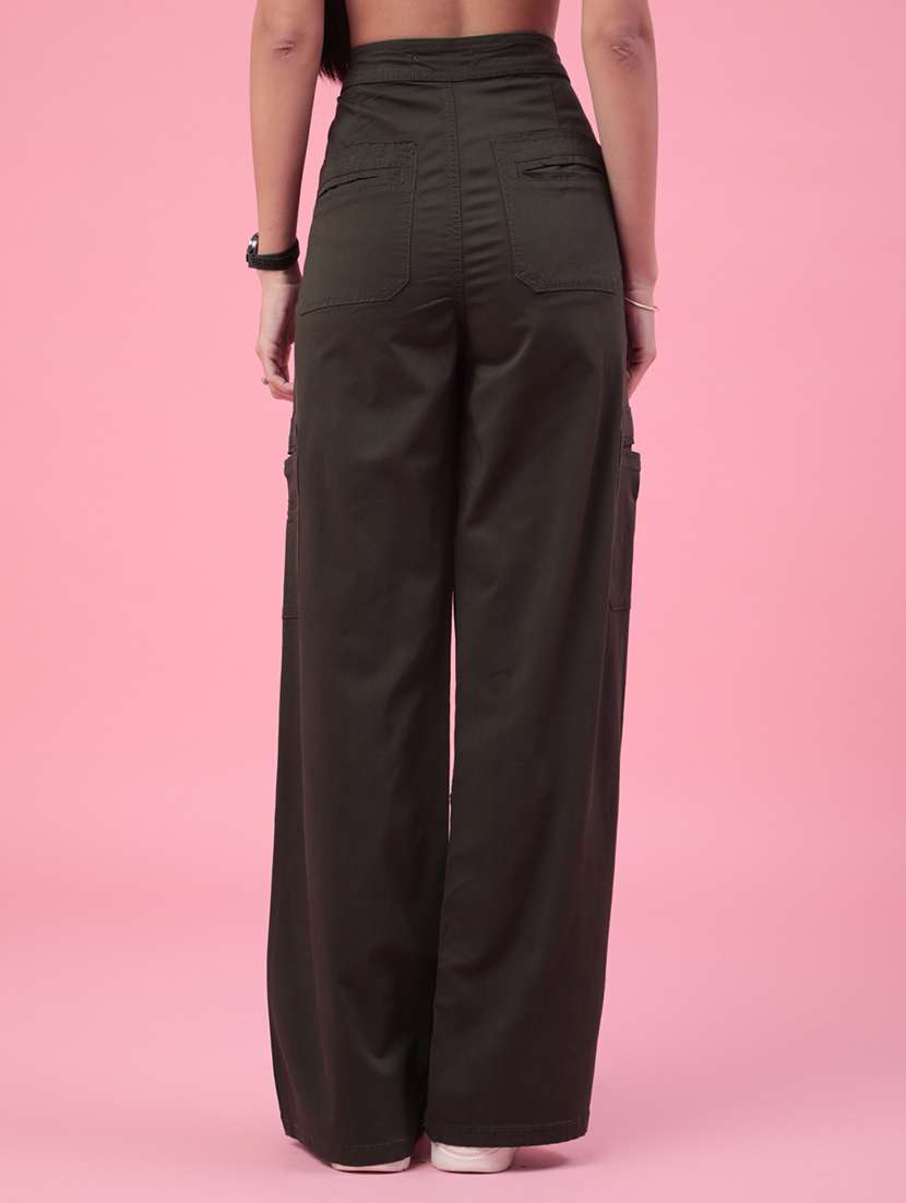 women solid mid rise cargo pant - 22391432 -  Standard Image - 4