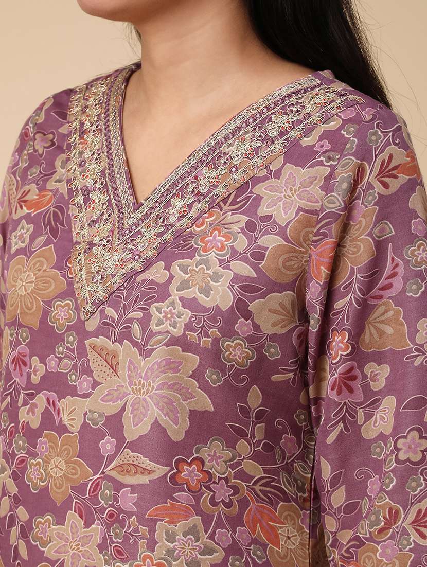 purple cotton kurta salwar  set - 22391438 -  Standard Image - 1