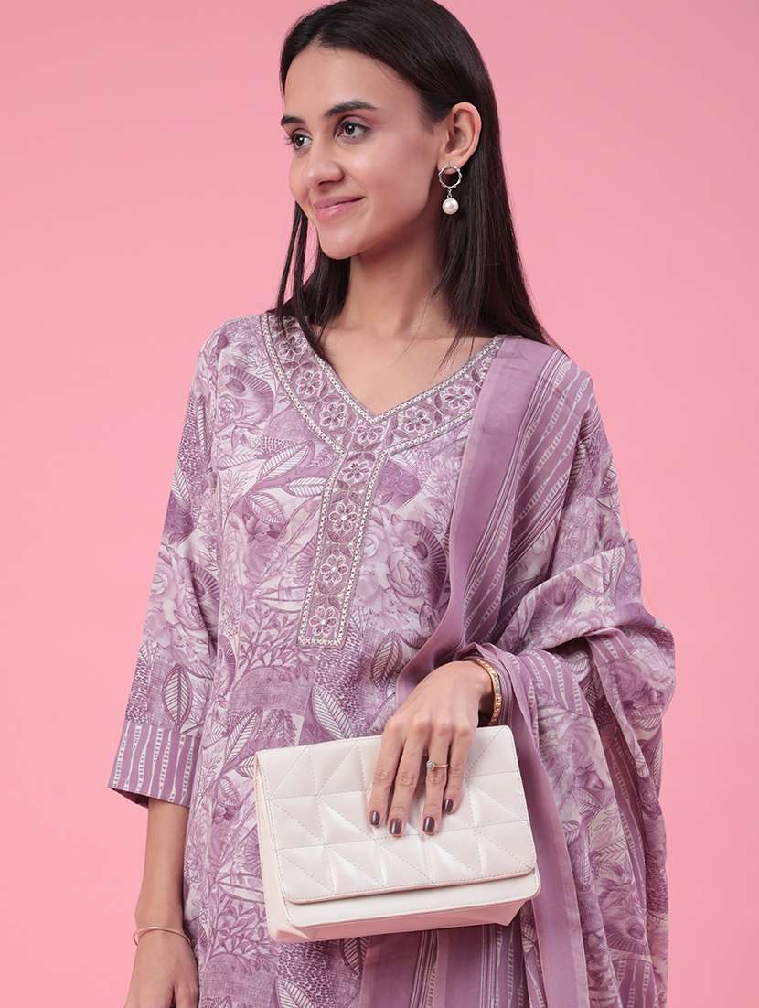 purple cotton kurta palazzo  set - 22391442 -  Standard Image - 1
