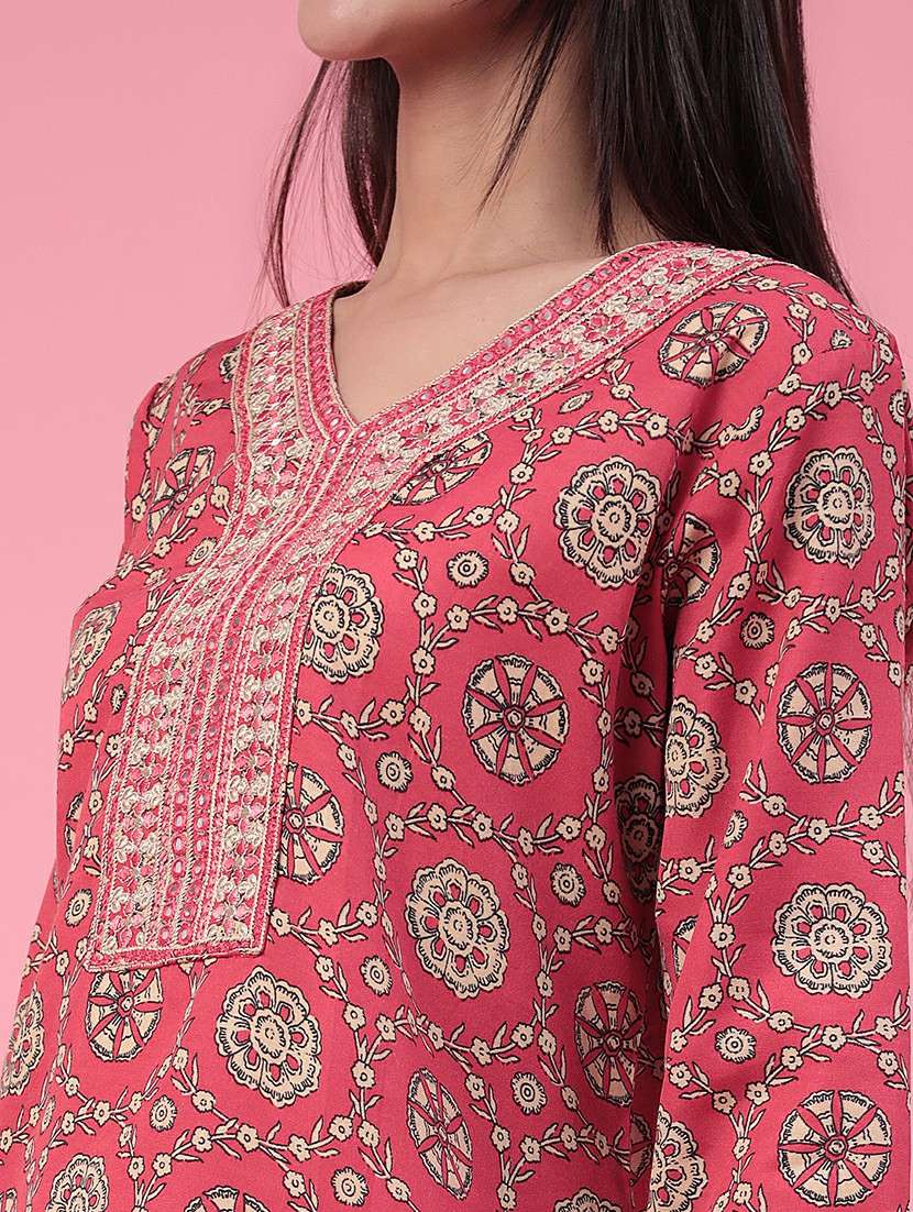 red cotton kurta pant  set - 22391446 -  Standard Image - 4