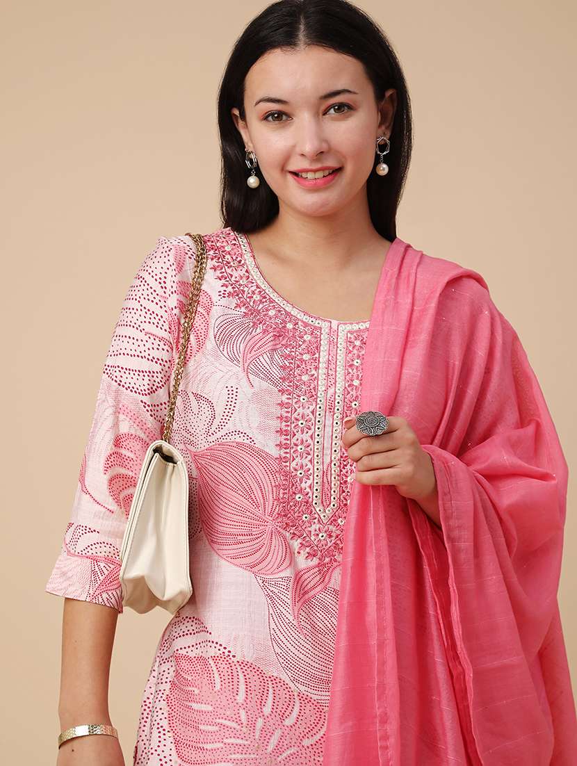 pink cotton kurta pant  set - 22391447 -  Standard Image - 4