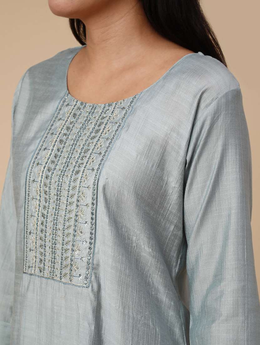 blue cotton kurta dupatta  set - 22391449 -  Standard Image - 1