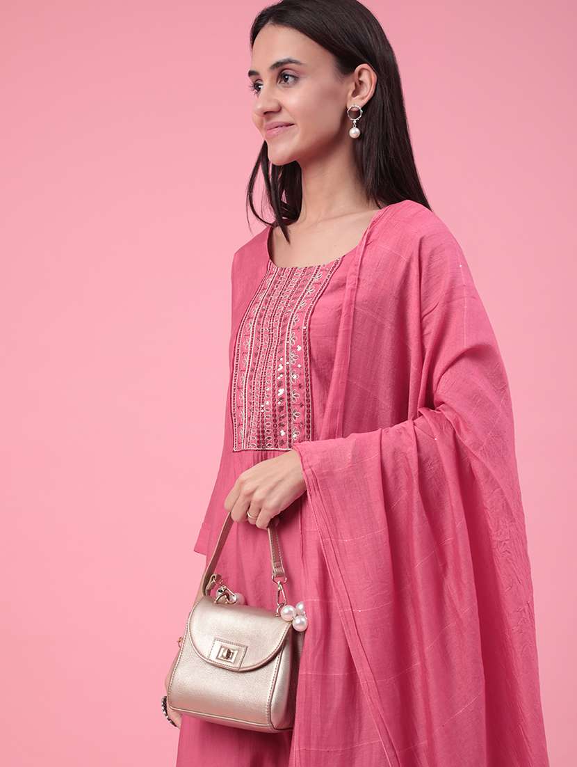 pink cotton kurta palazzo  set - 22391451 -  Standard Image - 1