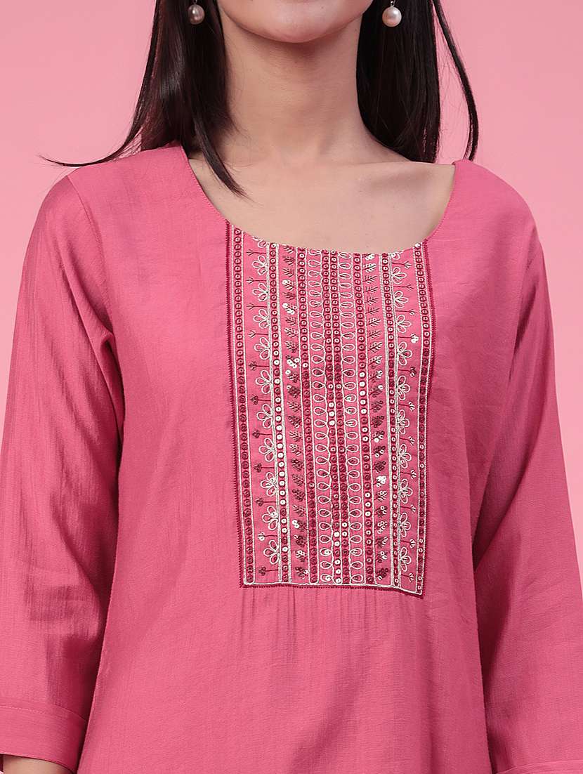 pink cotton kurta palazzo  set - 22391451 -  Standard Image - 4
