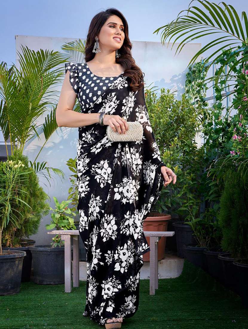 women floral printed saree with blouse - 22391470 -  Standard Image - 4