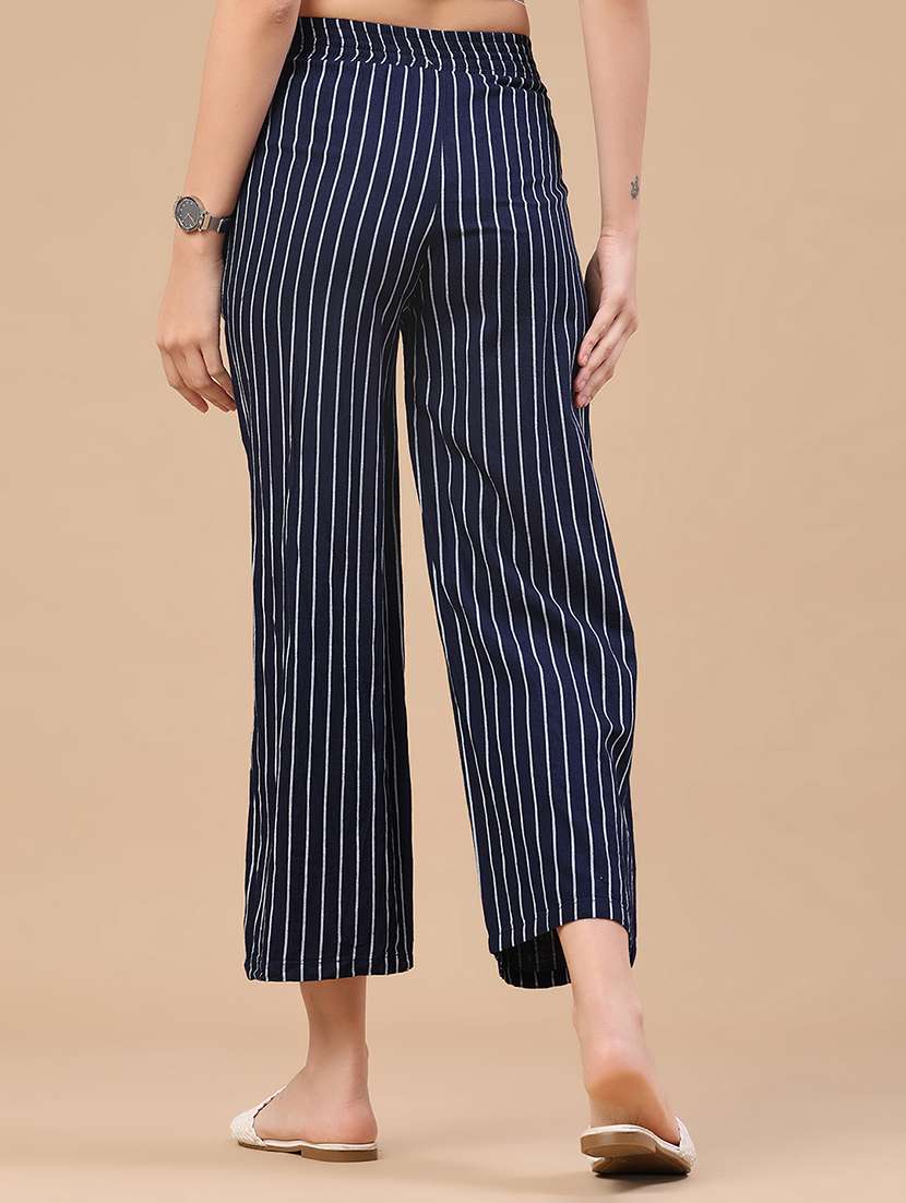 women printed mid rise straight fit palazzo - 22391545 -  Standard Image - 4