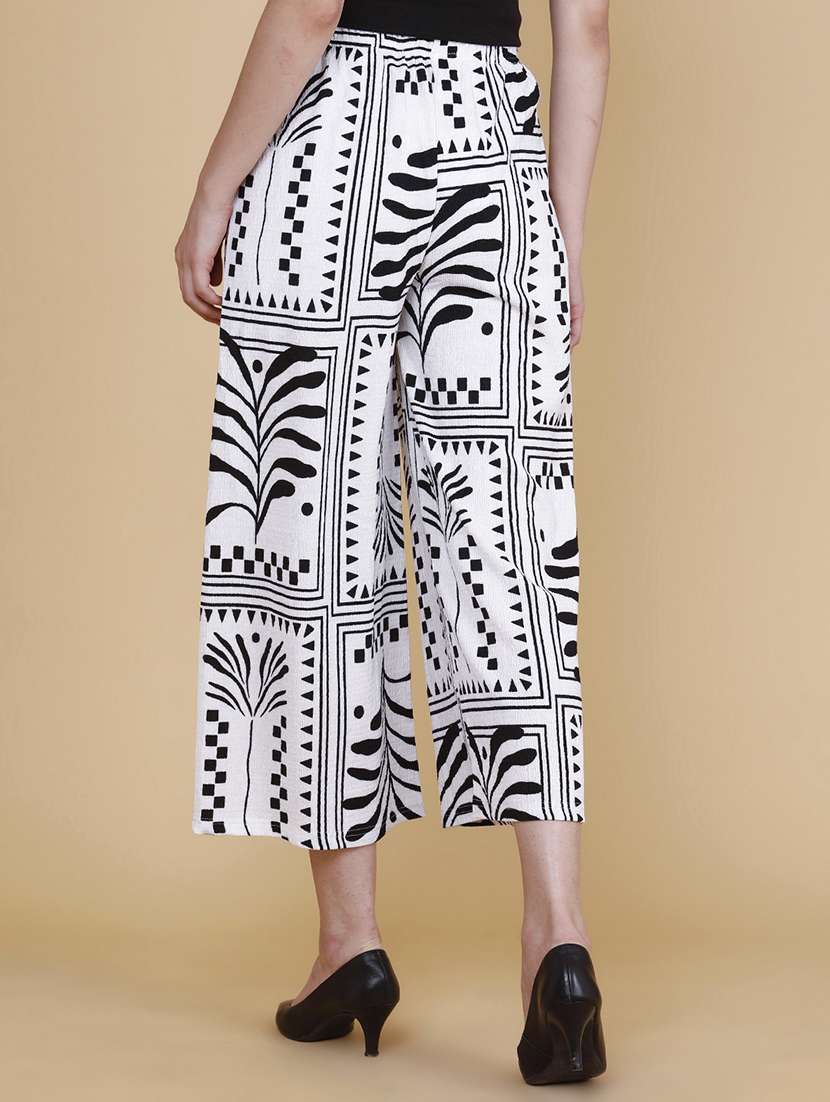 women printed mid rise calf length culottes  - 22391556 -  Standard Image - 4