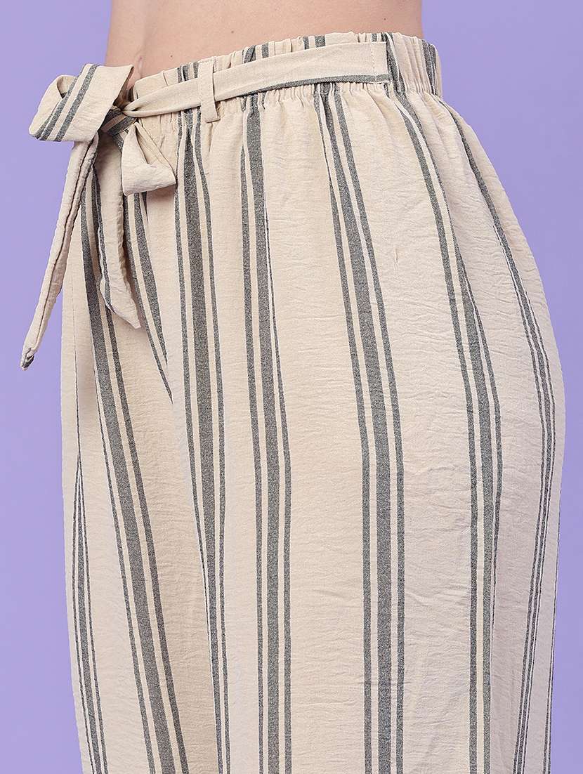 women printed mid rise wide leg trouser - 22391565 -  Standard Image - 1
