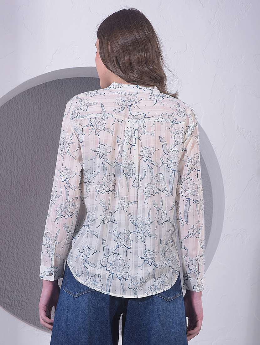 women printed three quarter sleeve regular shirt - 22391585 -  Standard Image - 4