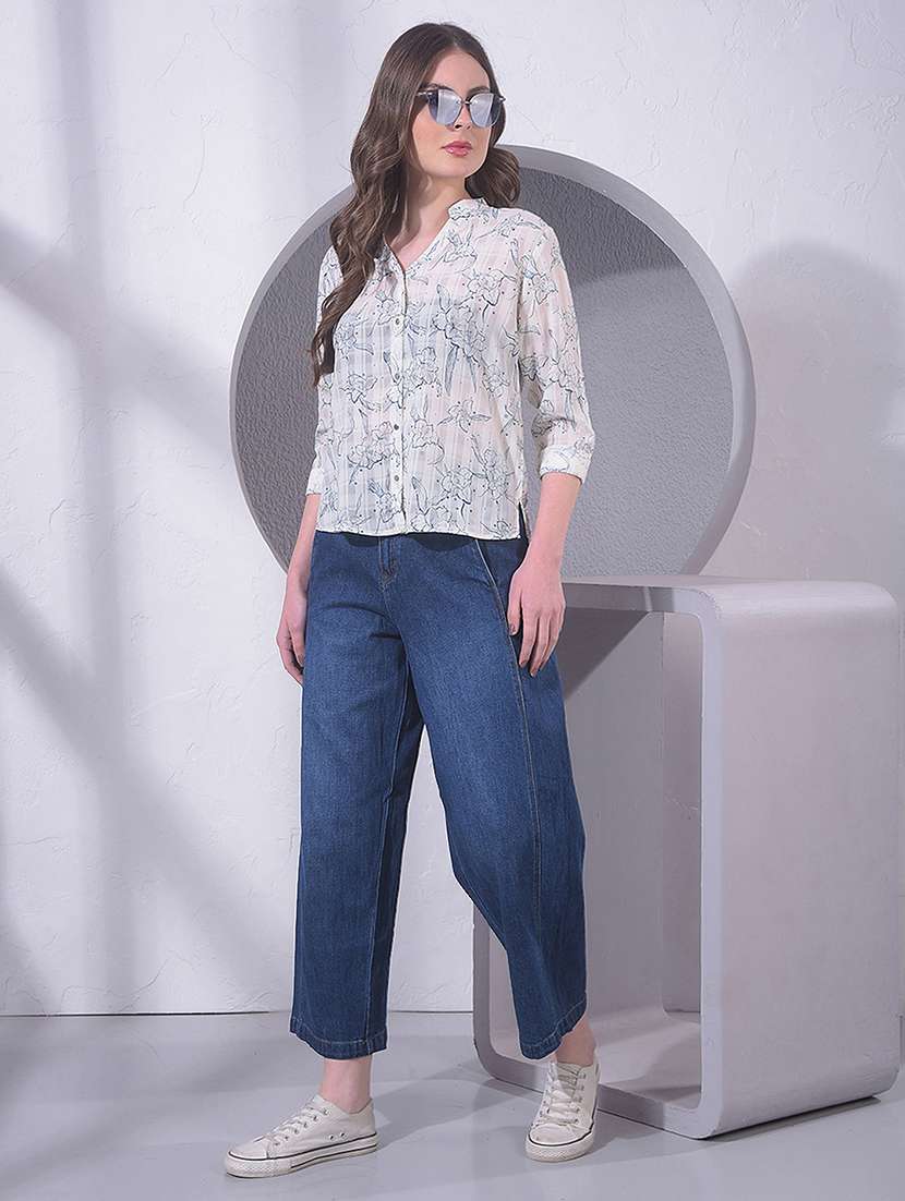 women printed three quarter sleeve regular shirt - 22391585 -  Standard Image - 6