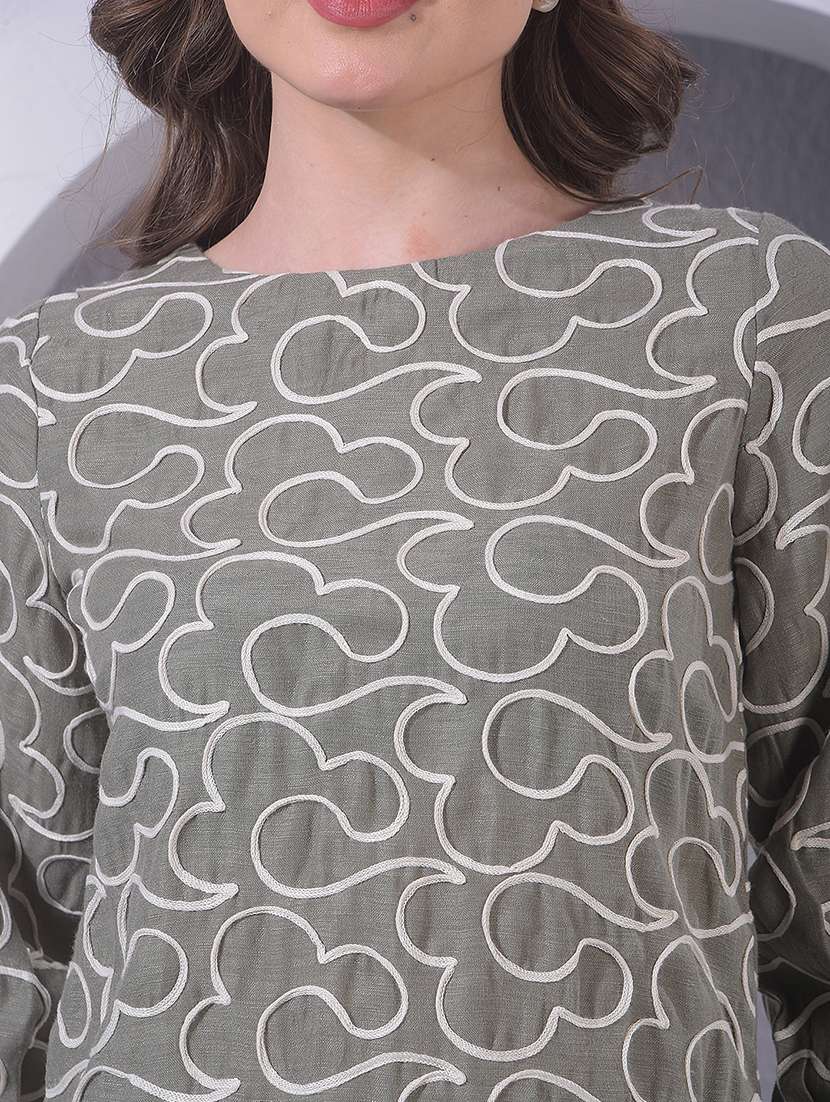 Women Embroidered Three Quarter Sleeve Top - 22391589 -  Standard Image - 1