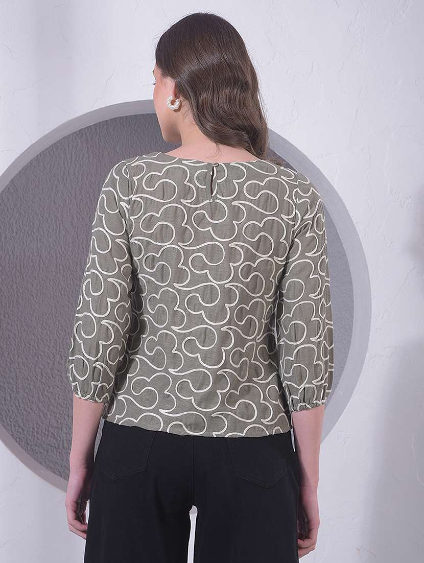 Women Embroidered Three Quarter Sleeve Top - 22391589 -  Standard Image - 4
