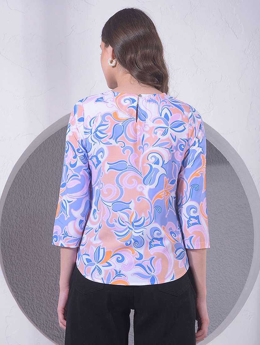 women three quarter sleeve regular top - 22391590 -  Standard Image - 4