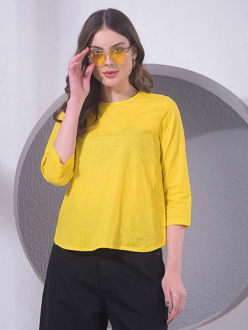 women three quarter sleeve regular top