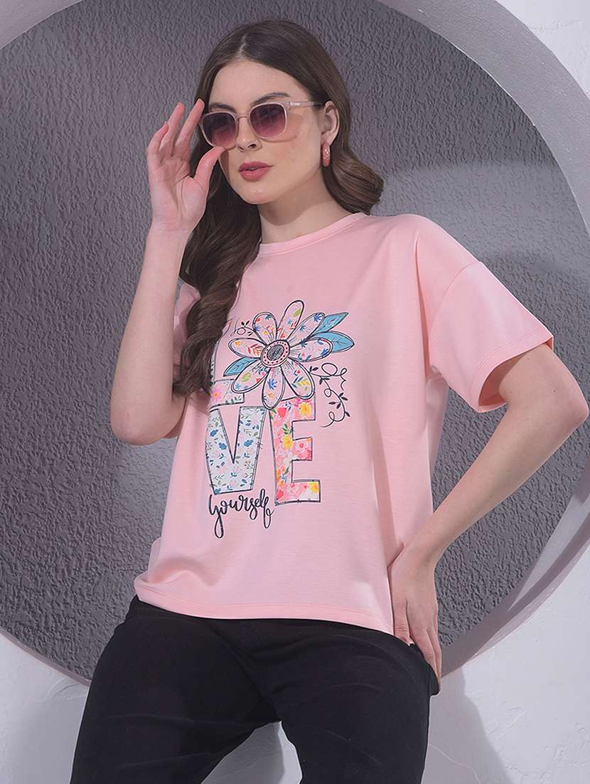 women printed short sleeve t-shirt
