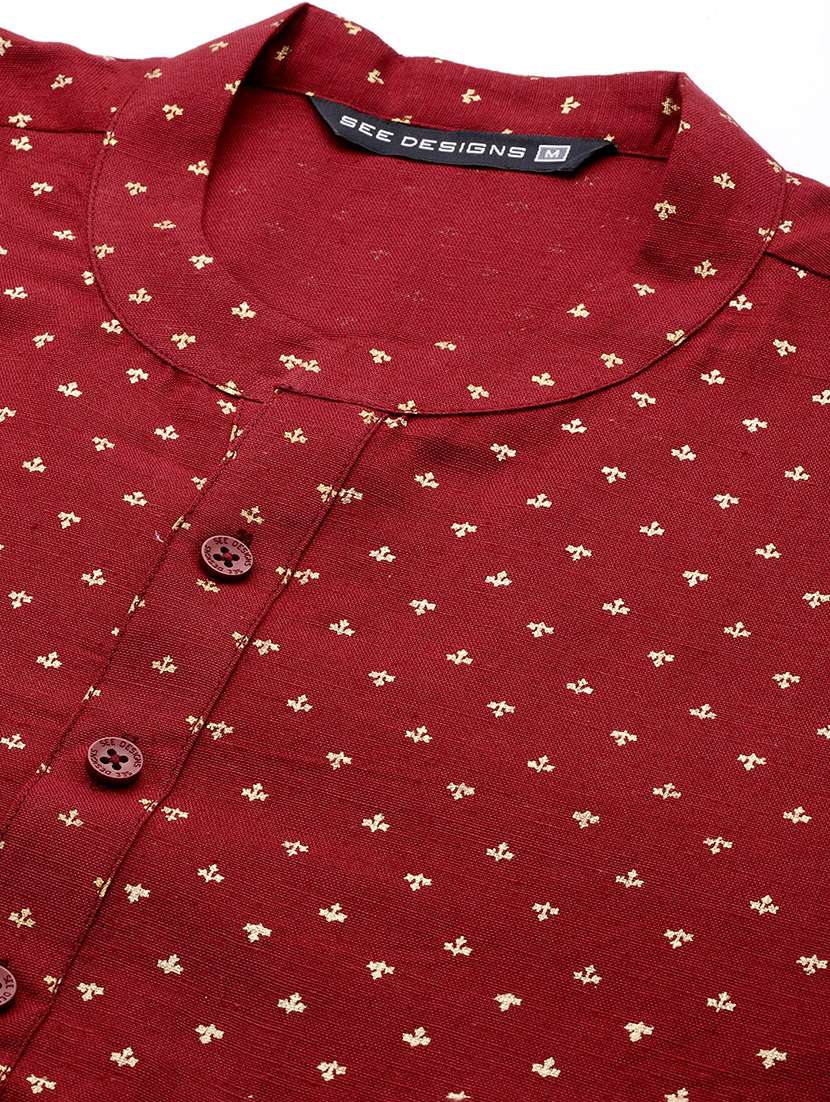 men printed long sleeve kurta pyjama set - 22391678 -  Standard Image - 1