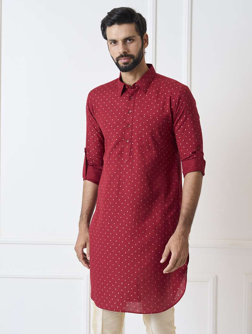 men printed long sleeve kurta pyjama set - 22391682 -  Standard Image - 4