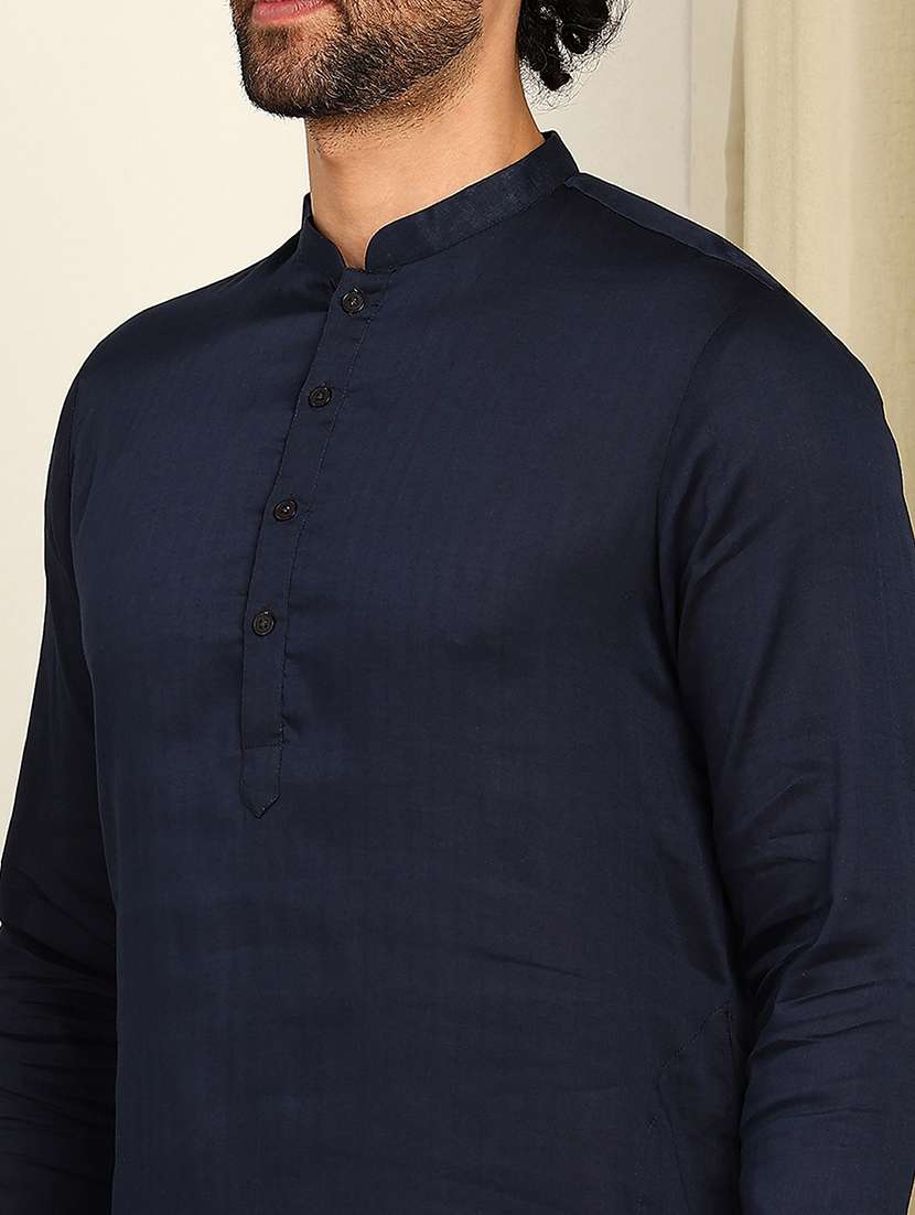 blue cotton kurta pyjama ethnic wear set - 22391702 -  Standard Image - 1