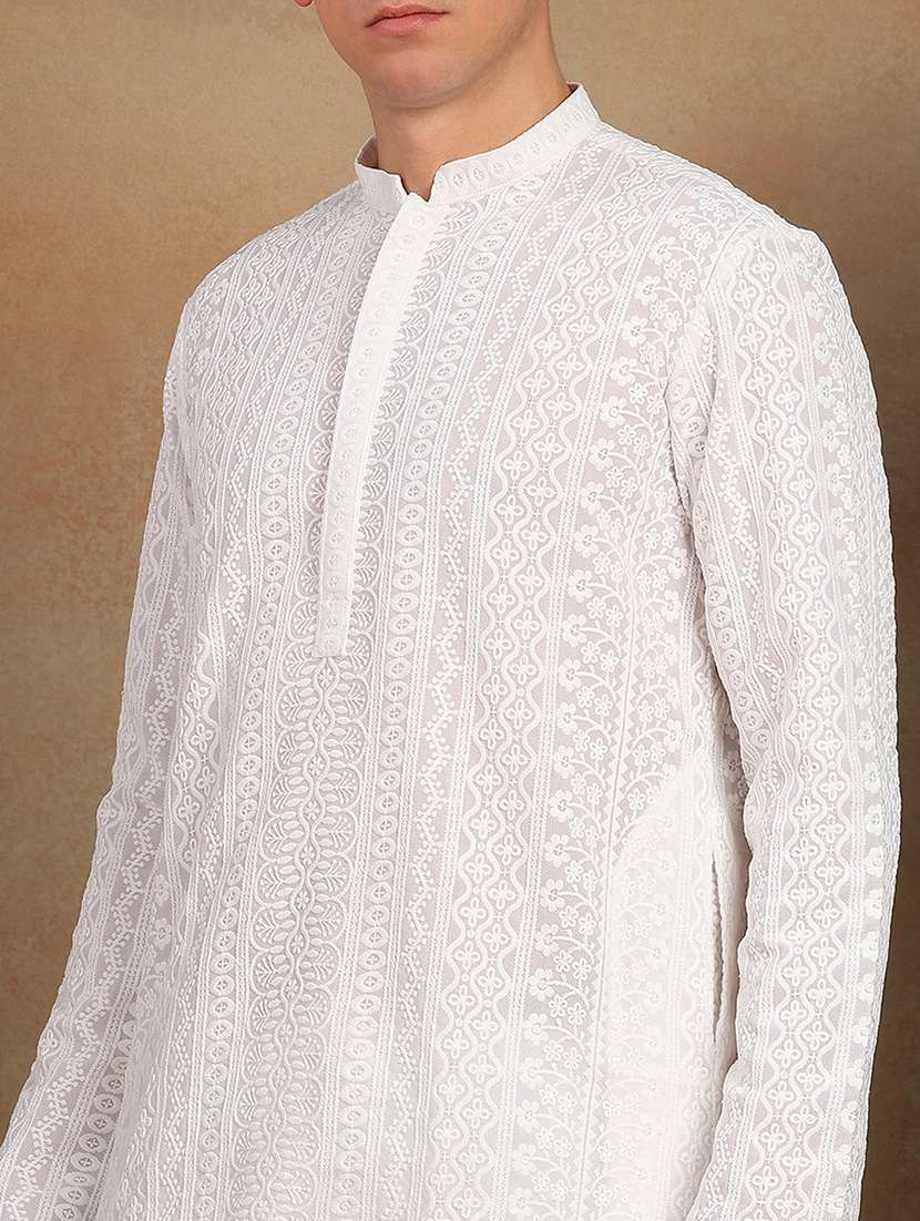 men self design long sleeve kurta salwar set - 22391723 -  Standard Image - 1