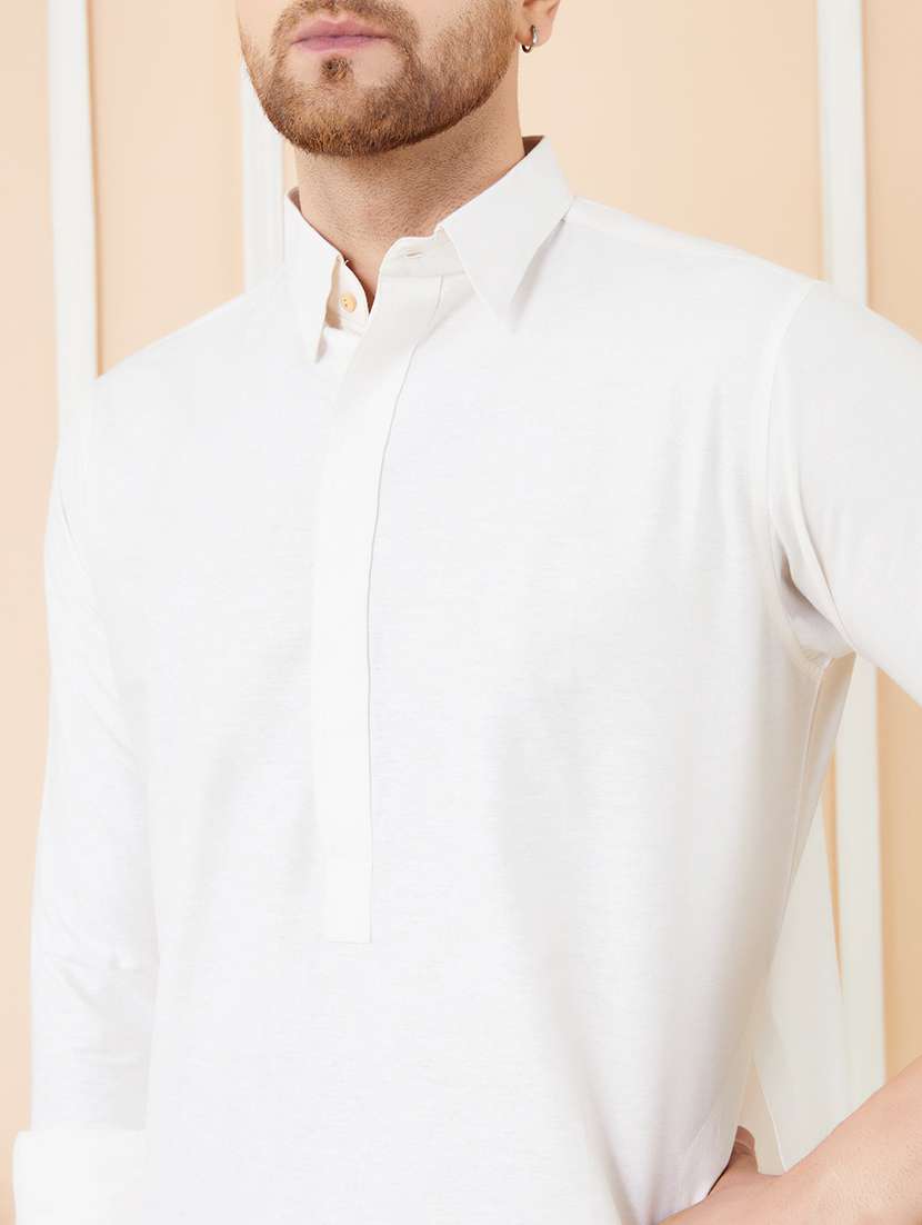men solid long sleeve kurta - 22391918 -  Standard Image - 1