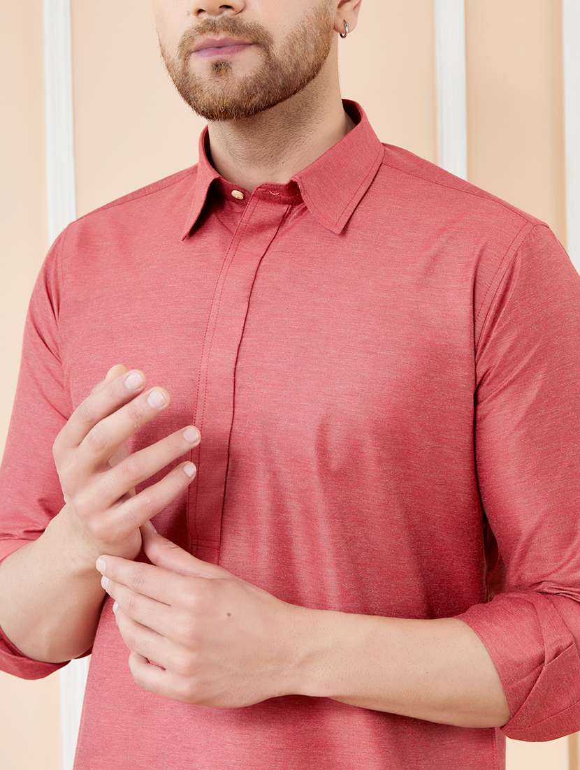 men solid long sleeve kurta - 22391923 -  Standard Image - 1