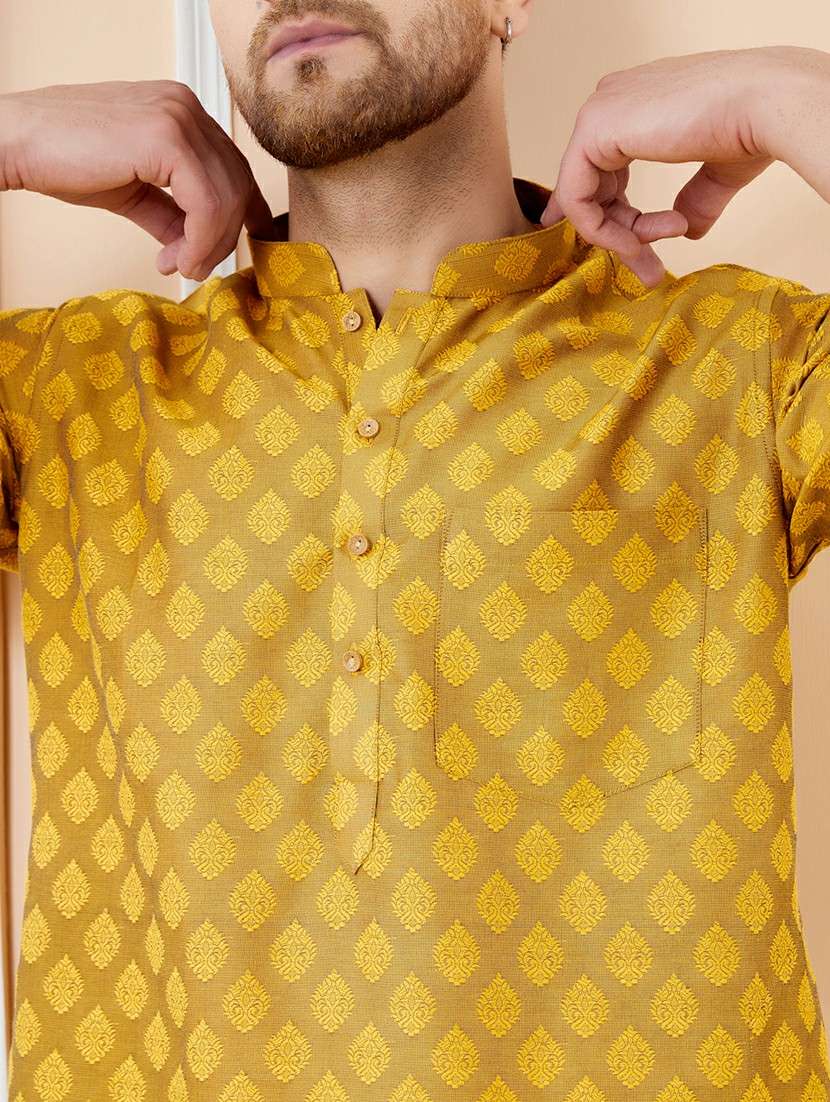 men printed long sleeve kurta - 22391932 -  Standard Image - 1