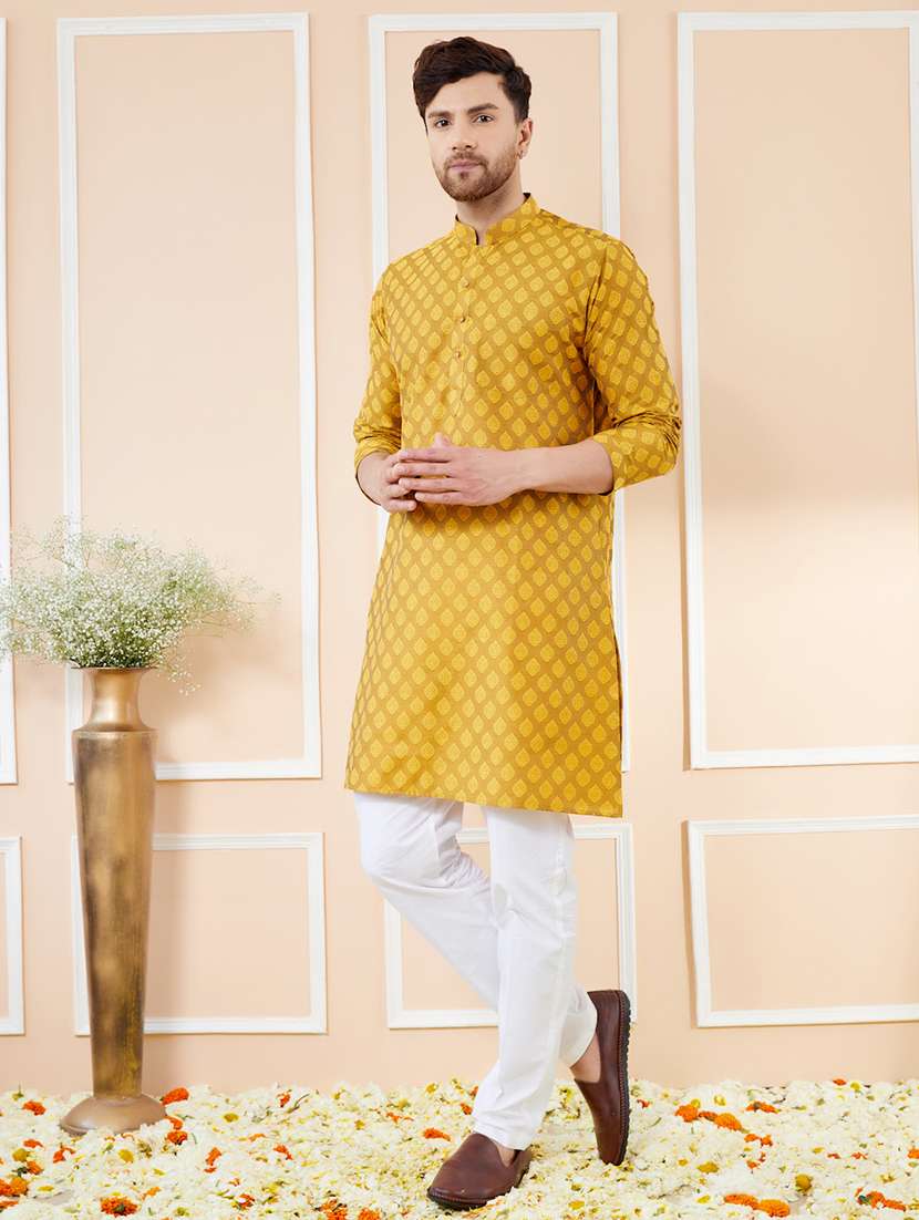 men printed long sleeve kurta - 22391932 -  Standard Image - 4