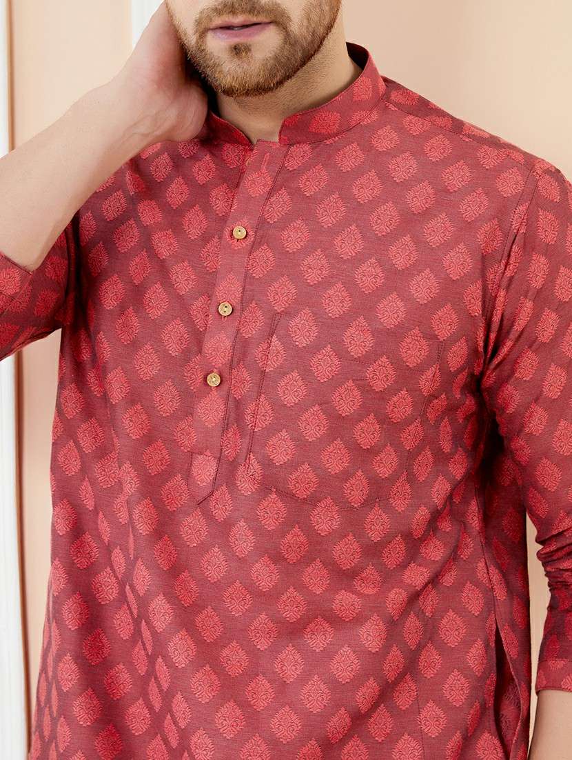 men printed long sleeve kurta - 22391933 -  Standard Image - 1