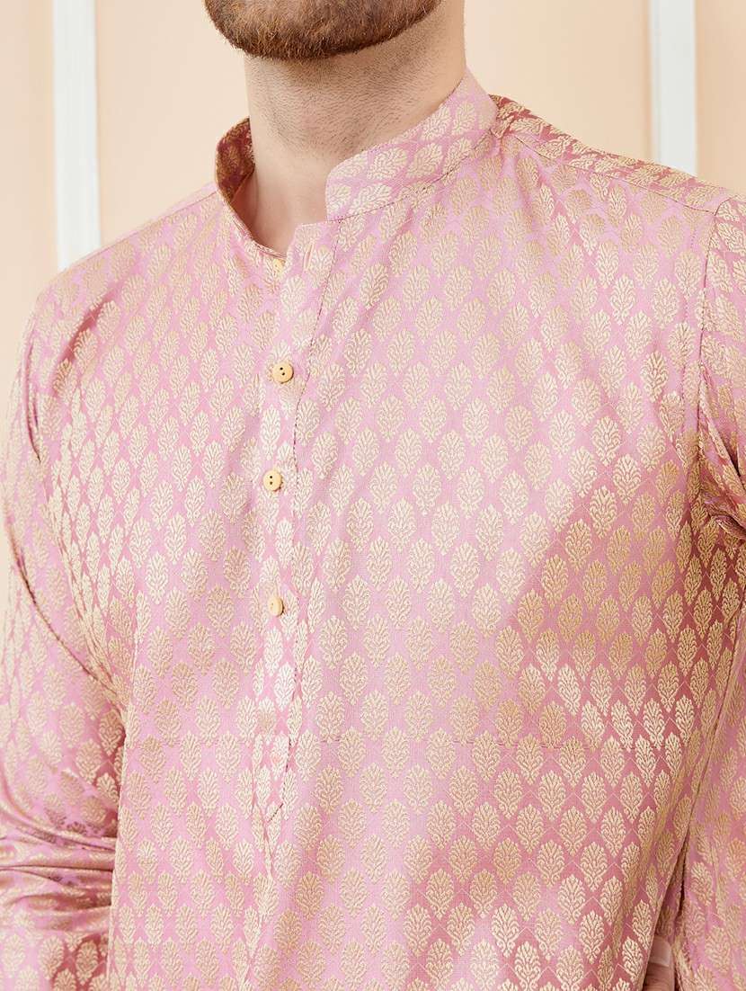 men self design long sleeve kurta - 22391940 -  Standard Image - 1