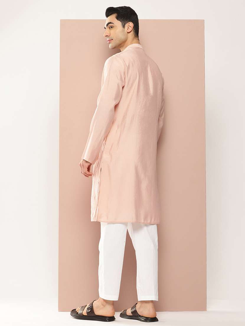 men self design long sleeve kurta - 22391948 -  Standard Image - 4
