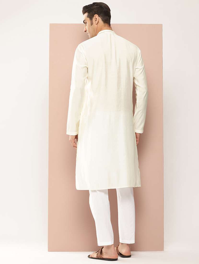 Men Self Design Long Sleeve Kurta - 22391950 -  Standard Image - 4